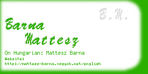 barna mattesz business card